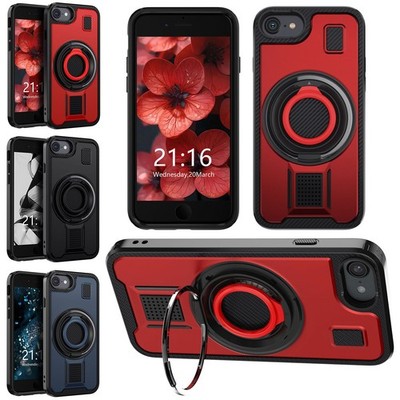 For iPhone SE 2022/SE 2020 SE 2nd/3rd Ring Stand Holder 4.7'' Case Rugged Cover