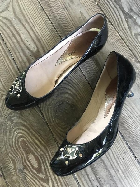 Women Emporio Armani Heels Black Leather 37