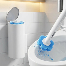 Disposable Toilet Brush with Holder Set - Hygienic Toilet Cleaning Kit with Repl