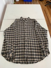 Polo Ralph Lauren Shirt 2XB Navy Tan Plaid Flannel Classic Oxford Preppy Layer