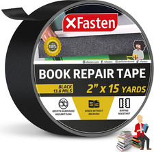 Book Binding Repair Tape, Black, 2-Inch by 15-Yard, Cloth Library Book Hinging R
