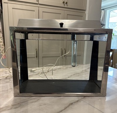 Vintage Metaframe Deluxe Stainless Aquarium Tank Glass Terrarium 14'' With Light