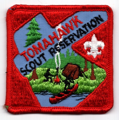 #ad Patch Tomahawk Scout Reservation c1980 Northern Star Council WI MN 3x3quot; $5.99