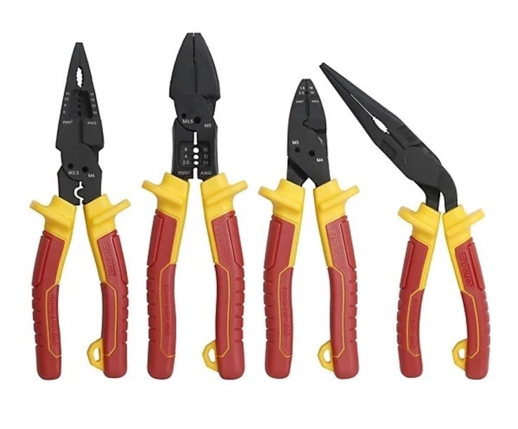 Erbauer VDE Pliers Set 4pc Multi Function Side Plier Bent Long Nose Combination