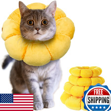 KUDES Sunflower Cat Dog Recovery Collar - Adjustable E-Collar After Surgery Cone