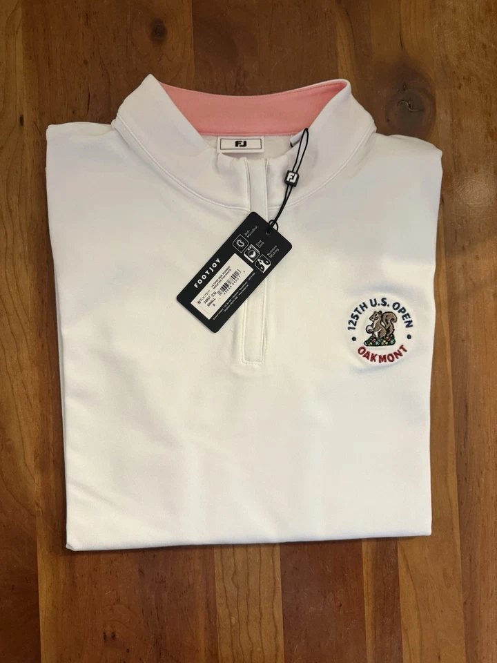 FootJoy Mujer’s LS Midlayer US Open 2025 Oakmont Blanco/Rosa Pequeño Nuevo con Etiquetas CG-211 Foto 2 de 2