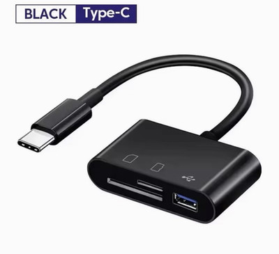 3-in-1 USB-C SD TF Card Reader USB OTG Adapter for iPhone iPad Android New