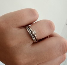 Engagement ring - 14k White Gold 0.25 Carat Diamond