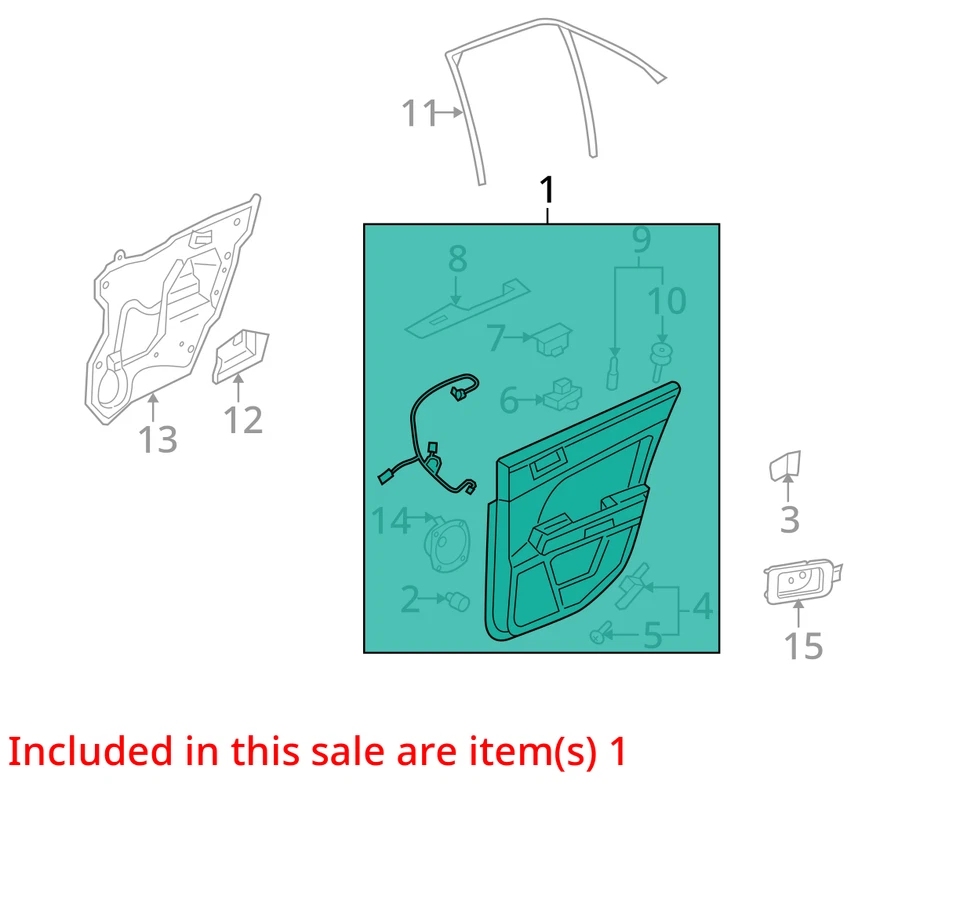 适合 2005 - 2006 年凯迪拉克 STS TRIM ASM RR S D *灰色 10370326 - 全新原始设备制造商 10370326 — 第 2/3 张图片