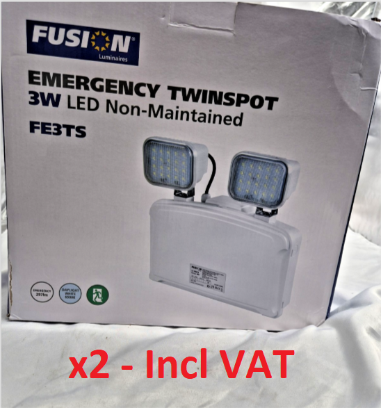 2 x Fusion 3W LED Non Maintained Emergency Twinspot - FE3TS - Incl VAT