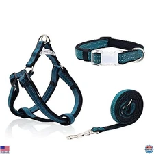 Reflective No-Pull Dog Harness, Collar & Leash Set - Quick Release for Small