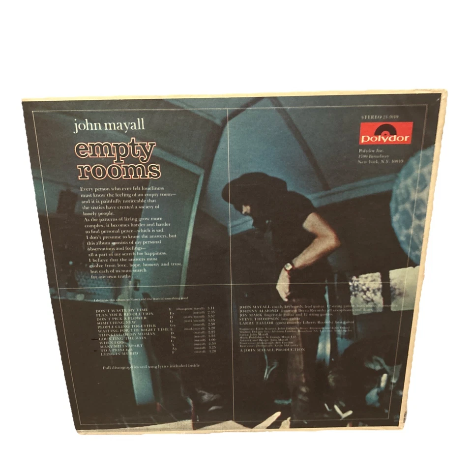 JOHN MAYALL: empty rooms POLYDOR 12" LP 33 RPM - Image 2 of 4