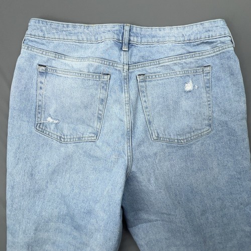 Free Assembly Womens 16 Blue Light Wash Raw Hem Straight Leg Baggy Y2K - Picture 5 of 10