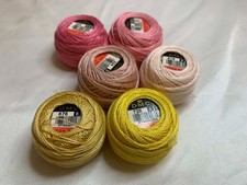 lot of 6 DMC 116 8 Perle Cotton Thread Balls Size 8 NEW Blush Pink Gold 169