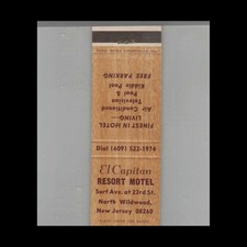 Matchbook Cover El Capitan Resort Motel North Wildwood NJ