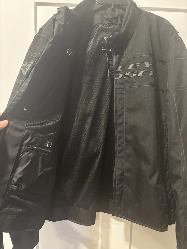 Harley Davison 男式比赛防水功能骑行夹克尺寸 Xl — 第 3/4 张图片
