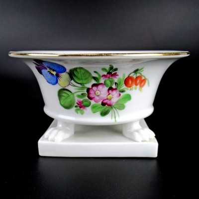 Herend Porzellan Schale auf Löwenfüßen Tatzen Blumendekor Handgemalt Hungary