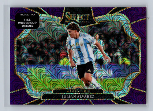 Julian Alvarez 2026 Panini Select Road to FIFA World Cup Purple Mojo Prizm #202