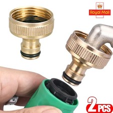 2Pack 1.2 Inch Brass Fitting Hose Tap Faucet Water Pipe Connector Garden Adapter