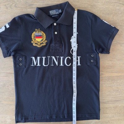 Polo by Ralph Lauren Rugby Polo Shirt-Black Munich Germany-Big
