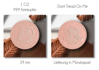 1oz Kupfer 999 - USA - Dont Tread On Me