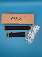 WOCCI Oil Wax Genuine Leather Watch Band, Quick Release Men Strap  18 20 22mm