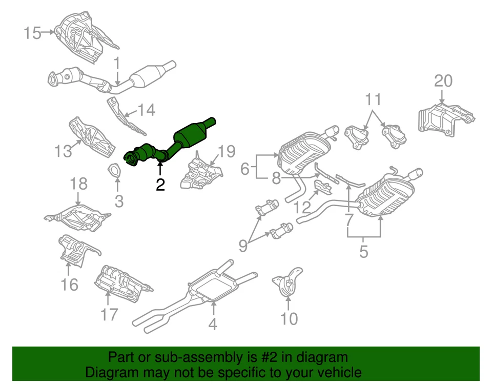 Conversor catalítico Audi genuíno 8E0-254-500-PX - Imagem 2 de 2