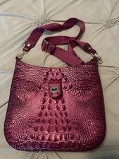 Brahmin Crossbody Pink Bags & Handbags for Women for sale | eBay Brahmin Croc large bag purse pink gold tones, shimmer main image 0