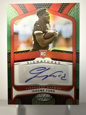 2022 Panini Certified Rookie Signatures Jerome Ford Mirror Green /5 Auto