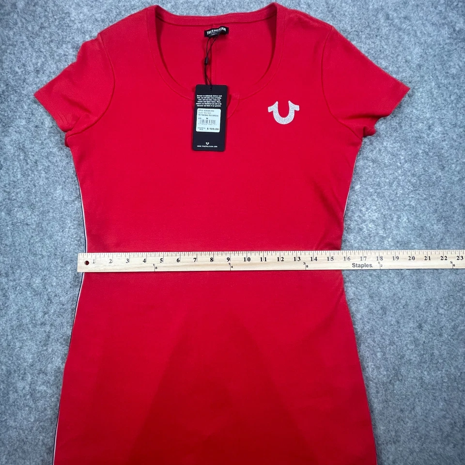 True Religion женское платье размер 100% хлопок Med TR ленты красный стиль 600351R3 новый с Ярлыками - Изображение 3 из 4