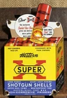 VINTAGE WESTERN SUPER X  SHOTGUN SHELLS 10” PORCELAIN AMMUNITION GUN AMMO SIGN