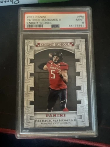 2017 PANINI KNIGHT SCHOOL #PM PATRICK MAHOMES II ROOKIE RC PSA 9