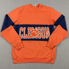 Vintage Clemson Tigers Sweatshirt Men Medium Orange Football Nutmeg Mills 90s M