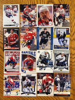 WASHINGTON CAPITALS lot of 16 signed cards Dale Hunter Kolzig Miller