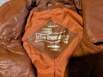 Vintage Montgomery Ward Jacket Womens 17/18 Brown Leather Belted