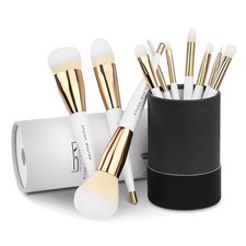 Brush Master 10Pcs Makeup Brushes Set with Flat 10 Piece Set, White