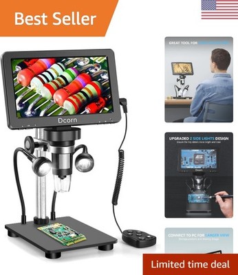 Versatile 7'' Digital Microscope: 12MP Photos & Videos for Education & Hobby Use