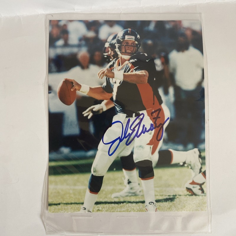 John Elway Denver Broncos " Superstar " Autographed 8x10 Photo COA