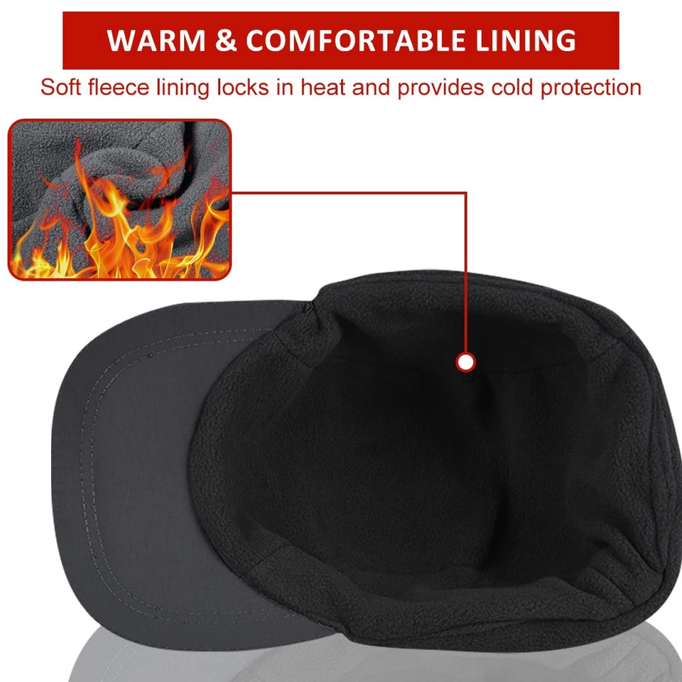 Gorra de béisbol térmica cálida impermeable de invierno con orejeras para exteriores Foto 3 de 4
