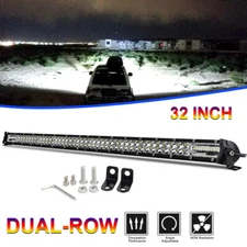 32 Inch Slim Dual Row LED LIGHT BAR Combo Beam Truck Fog Offroad Work Lamp SUV