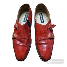 Rodolfo Valentino Red Genuine Leather Loafers Shoes Sz 12