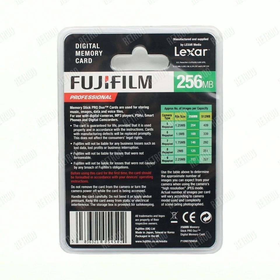 Fujifilm Lexar MemoryStick ProDuo 256MB MagicGate MS Memory Card for Cameras New - Image 2 of 2