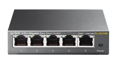 6935364022037 TP-Link TL-SG105E Managed L2 Gigabit Ethernet (10/100/1000) Schwar