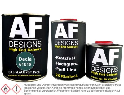 Autolack für Dacia 61019 Bleu Egee Metallic 1,25L Klarlack Set