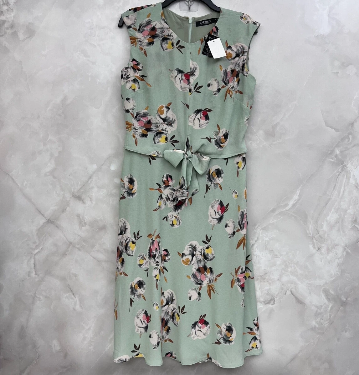 Ralph lauren green floral dress hotsell