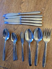13 Cuchillos cucharas flecha asiáticas piezas de cubiertos de acero inoxidable Oneida vintage