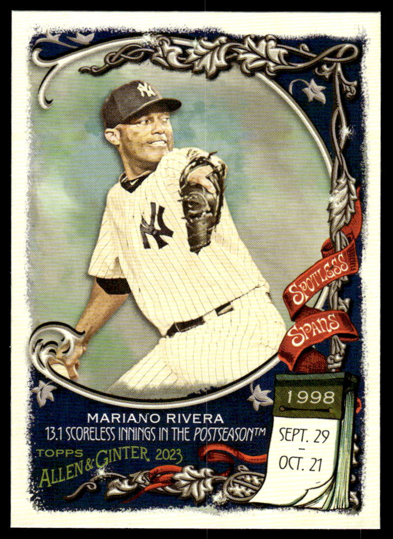2023 Topps Allen & Ginter #SS-22 Mariano Rivera Spotless Spans New