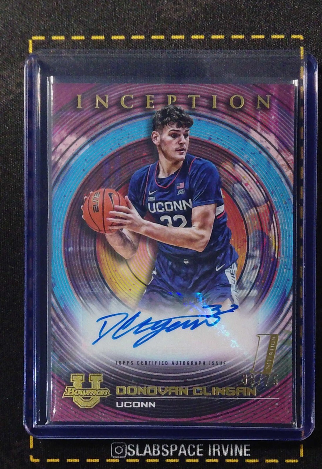 2022-23 BOWMAN U INCEPTION DONOVAN CLINGAN RC AUTOGRAPH FUCHSIA /75