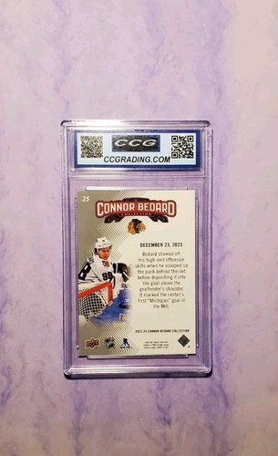 Graded 💎 Mint 10 2023-24 UD CONNOR BEDARD collection rookie #25 - Picture 2 of 2
