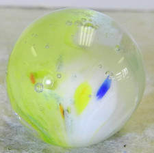  14654m Small Handmade Contemporary Marble Very Faint Lutz .72 Inches Mint